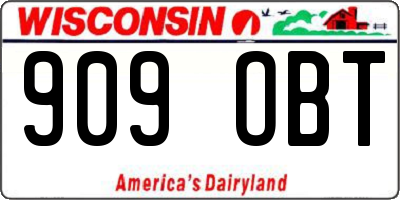 WI license plate 909OBT