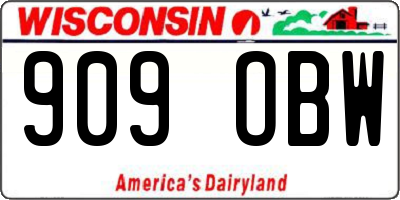 WI license plate 909OBW