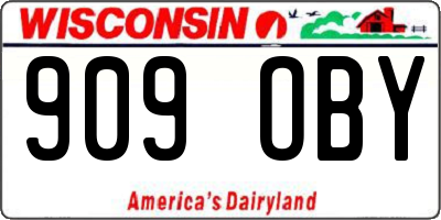 WI license plate 909OBY