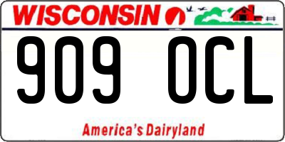 WI license plate 909OCL