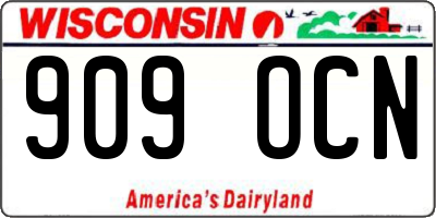 WI license plate 909OCN