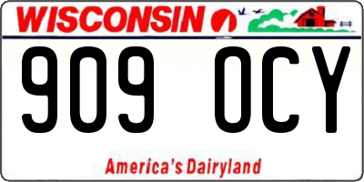 WI license plate 909OCY