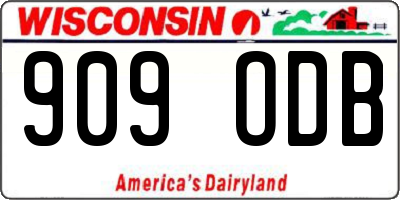 WI license plate 909ODB