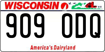 WI license plate 909ODQ