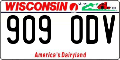 WI license plate 909ODV