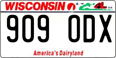 WI license plate 909ODX