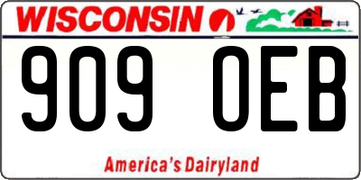 WI license plate 909OEB