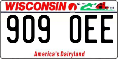 WI license plate 909OEE