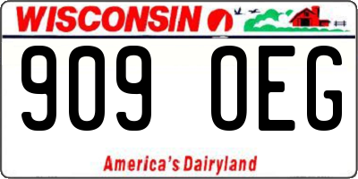 WI license plate 909OEG