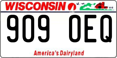 WI license plate 909OEQ