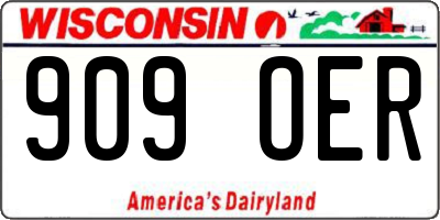 WI license plate 909OER