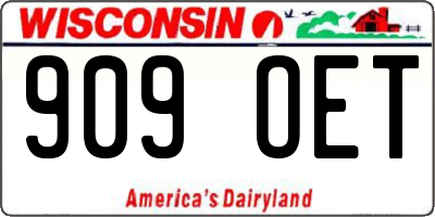 WI license plate 909OET