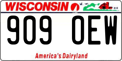 WI license plate 909OEW