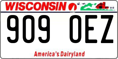 WI license plate 909OEZ