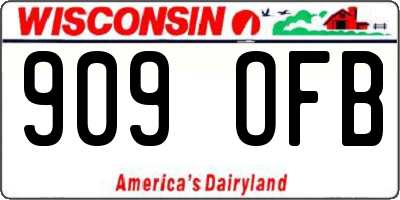 WI license plate 909OFB