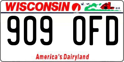 WI license plate 909OFD