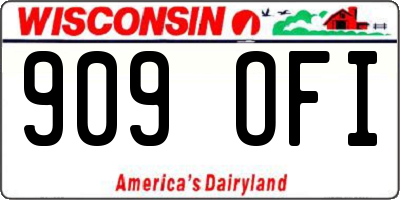 WI license plate 909OFI