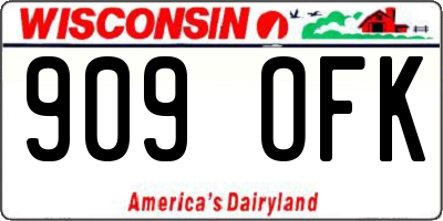 WI license plate 909OFK