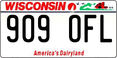 WI license plate 909OFL