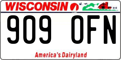 WI license plate 909OFN