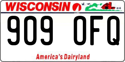 WI license plate 909OFQ