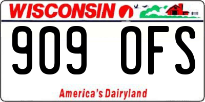 WI license plate 909OFS