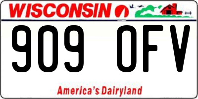 WI license plate 909OFV