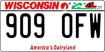 WI license plate 909OFW
