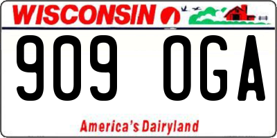 WI license plate 909OGA