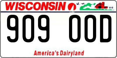 WI license plate 909OOD