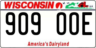 WI license plate 909OOE