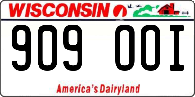 WI license plate 909OOI