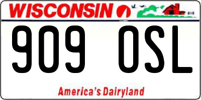 WI license plate 909OSL