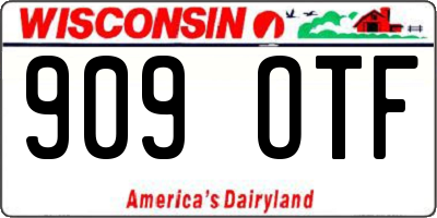 WI license plate 909OTF