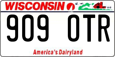 WI license plate 909OTR