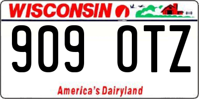 WI license plate 909OTZ