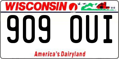 WI license plate 909OUI