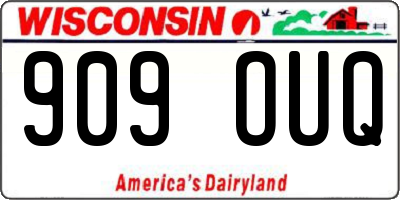 WI license plate 909OUQ