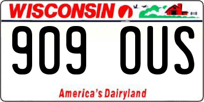 WI license plate 909OUS