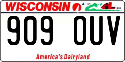 WI license plate 909OUV