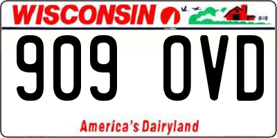 WI license plate 909OVD