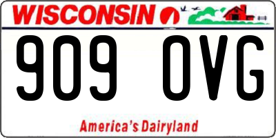 WI license plate 909OVG