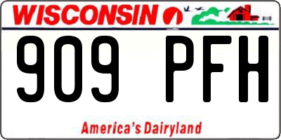 WI license plate 909PFH