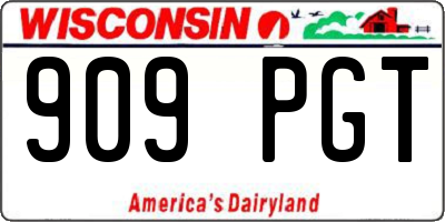 WI license plate 909PGT