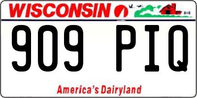 WI license plate 909PIQ