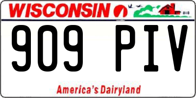 WI license plate 909PIV