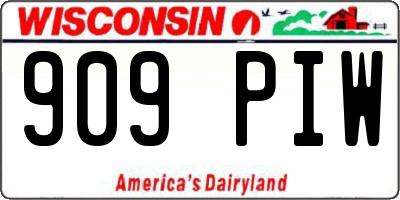 WI license plate 909PIW