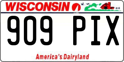 WI license plate 909PIX