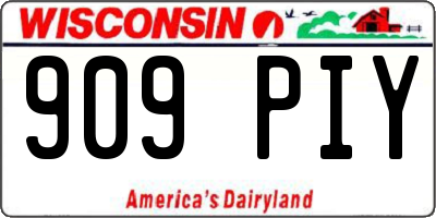 WI license plate 909PIY