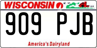 WI license plate 909PJB